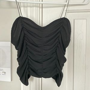 (2/$15) Brand new Black ruched crop top